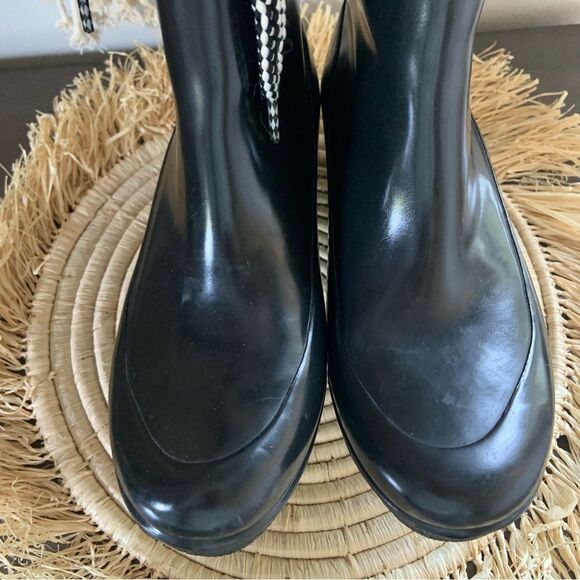 SPERRY Women’s Mid Calf Lace Fold Over Wedge Waterproof Rain Boots Black Size 7 - Picture 14 of 16